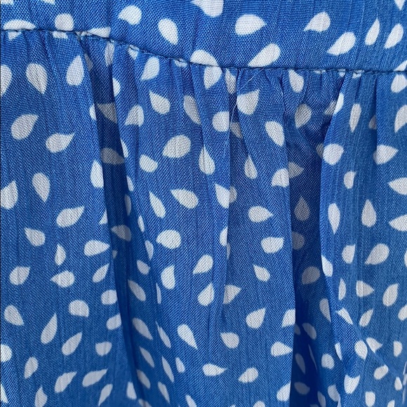 Blue Flutter Sleeve Frill Hemline Trim Dalmatian Dress - Picture 12 of 14